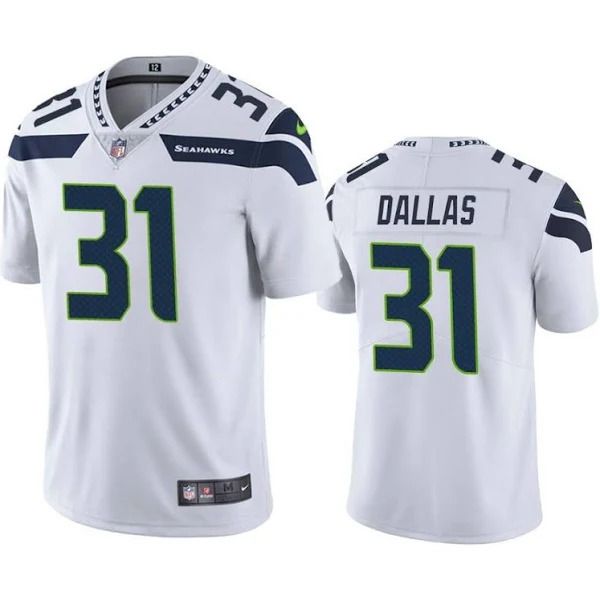 Men Seattle Seahawks 31 DeeJay Dallas Nike White Vapor Limited NFL Jersey